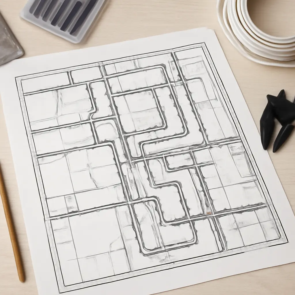 План монтажа инженерных систем Схема плана монтажа инженерных систем на стенде